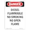 Signmission OSHA Danger Sign, Diesel Flammable No Smoking No, 7in X 5in Decal, 5" W, 7" L, Portrait OS-DS-D-57-V-2363 - alternate 1